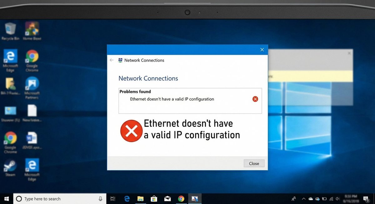 Fix 'Ethernet Doesn't Have a Valid IP Configuration' Error on Windows 10 and 11