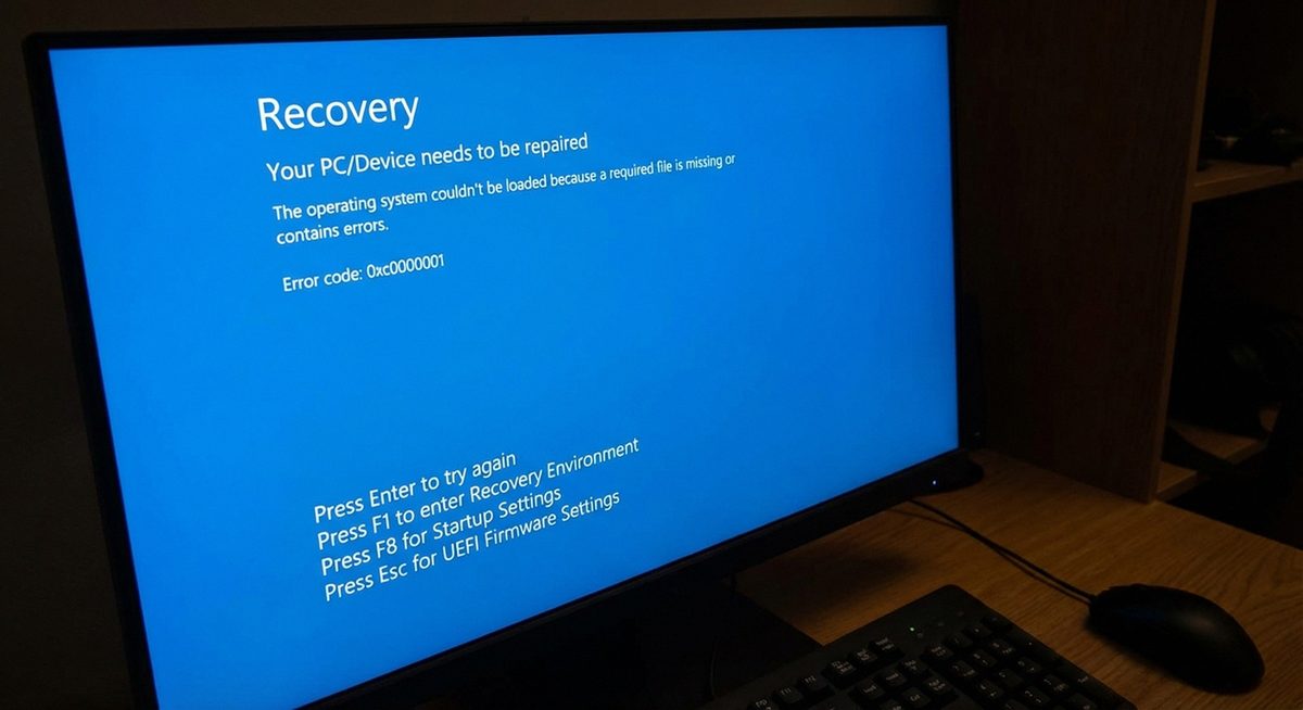 Windows Boot Manager Error 0xc0000001: Repair Startup and SAM File Corruption