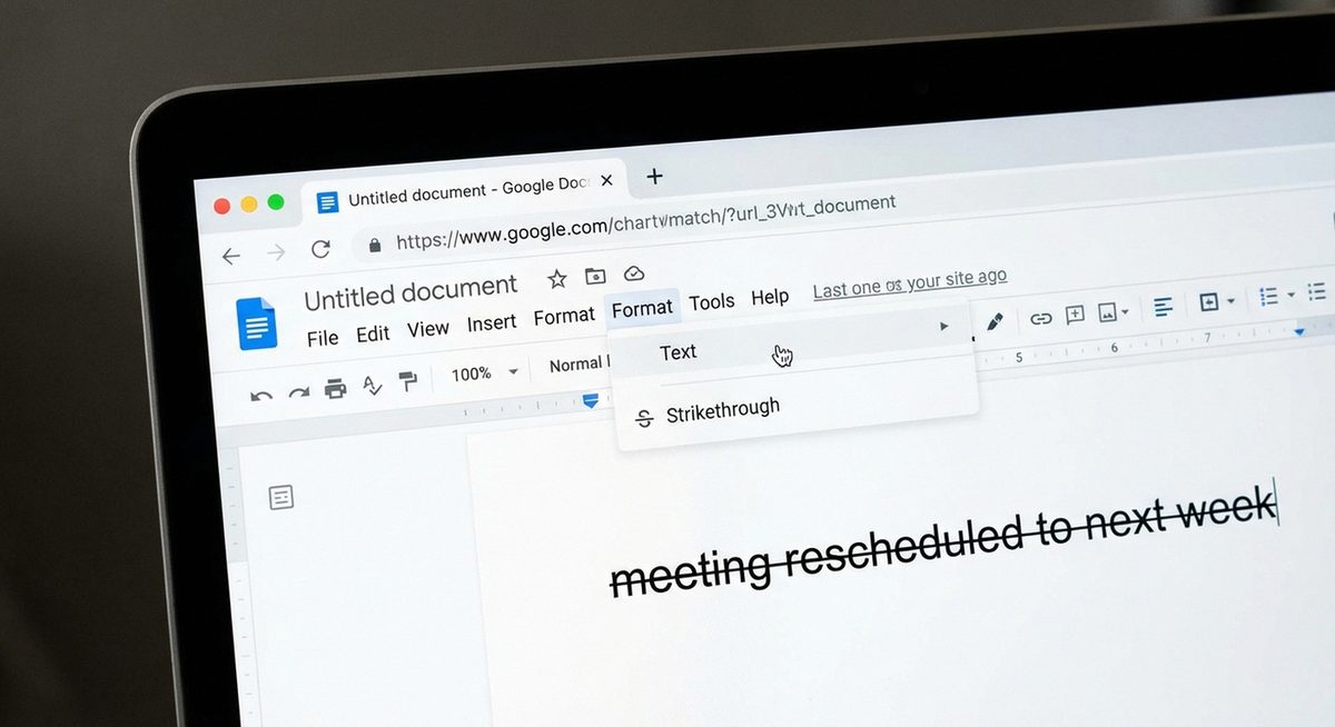 Strikethrough in Google Docs: Apply Crossed-Out Text with Shortcuts and Format Menu