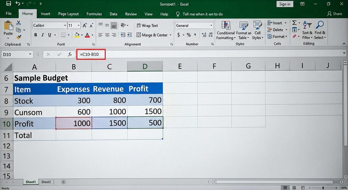 Subtraction Formula in Excel: Subtract Numbers, Cells, Columns, and Dates Step by Step