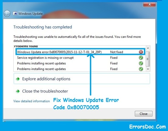 How To Fix Windows Update Error Code 0x80070005