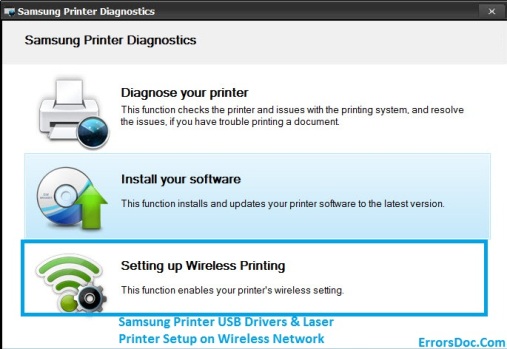 Samsung Printer USB Drivers & Laser Printer Setup on Wireless Network