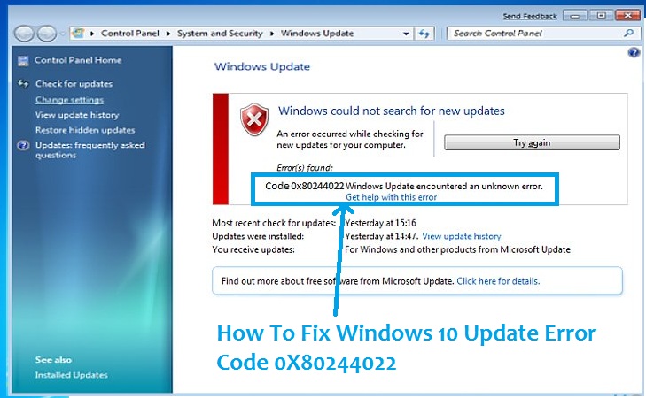 How To Fix Windows Update Error 0X80244022 [Quick Steps]