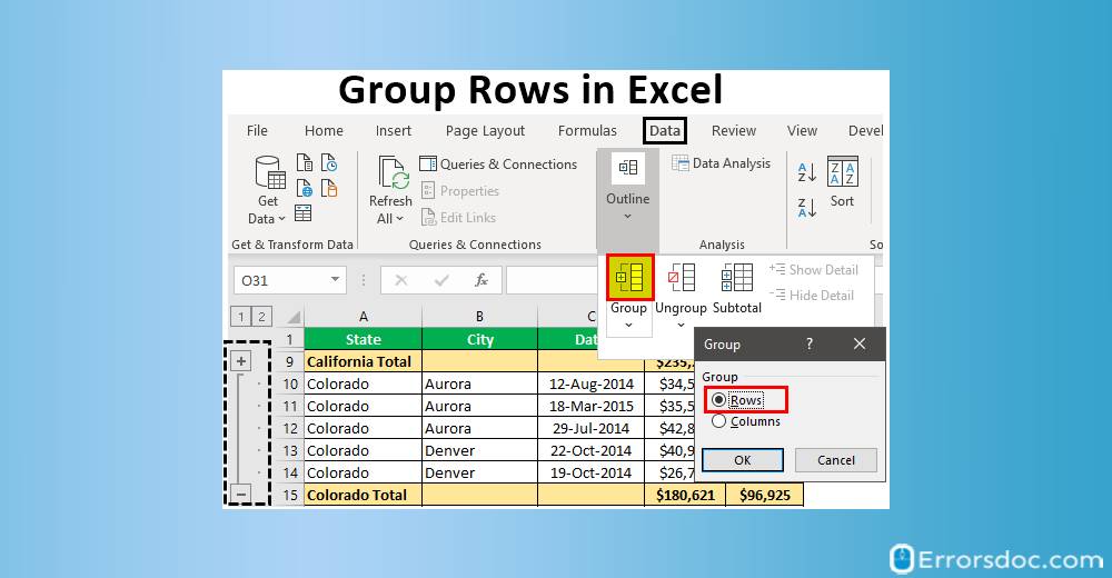 How to Group Rows in Excel with Expand Collapse?
